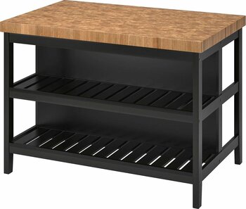 IKEA VADHOLMA mutfak adası siyah-meşe 126x79x90 cm 20359154