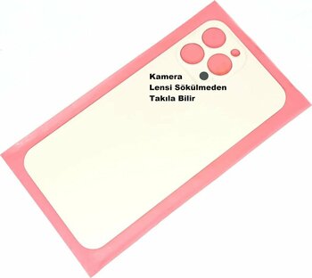 Tkgz İphone 13 Pro Max Arka Pil Batarya Kapağı (Cam) Gold