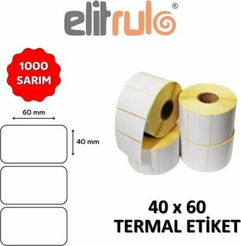 Elitrulo Termal Etiket 40x60 mm Beyaz Rulo 1000 Adet Barkod Yazıcılarla Uyumlu