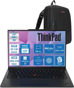 Lenovo Thinkpad X1 Carbon GEN12 Intel® Core™ Ultra 7 155U 32 GB 256 GB SSD Windows 11 Pro 4g(Esım) 14'' 2.8k (2880X1800) OLED 400NITS Dokunmatik Dizüstü Bilgisayar X21KC006BTX01 +Zetta Çanta