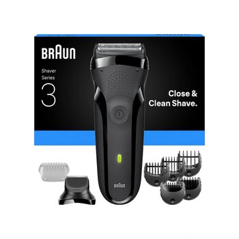 Braun Series 3 Shave & Style Sakal Şekillendirici Ve Tıraş Makinesi, Kuru, 300bt 1 Saat Mavi