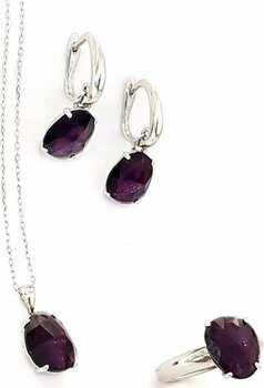 Ametist Taşlı Gümüş Bayan Takı Seti