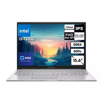 Asus VivoBook i5-1335U 40GB 1 TBSSD Iris Xe Graphics 15.6" FHD Windows 11 Home Notebook X1504VA-NJ104AT38