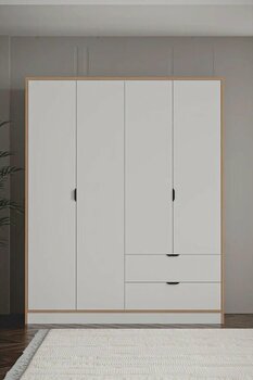 Sarmobi Arden 4 Kapaklı 2 Çekmeceli Dolap 54nar100107krkr Beyaz