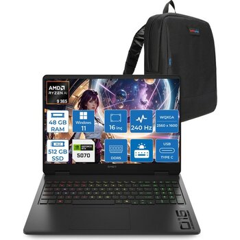 Hp Omen Amd Ryzen™ Aı 9 365 Ddr5 48GB 512GB SSD 16INÇ Wqxga (2560 x 1600), 240 Hz, 3 Ms 500NİTS IPS WINDOWS11PRO Gaming Laptop C52QZEAP17+ZETTAÇANTA