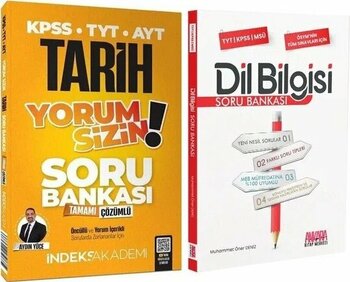 Indeks Akademi 2025 Kpss Tyt Ayt Tarih Yorum Sizin ve Akm Dil Bilgisi Seti 2 Kitap TYT / AYT Türkçe Soru Bankası