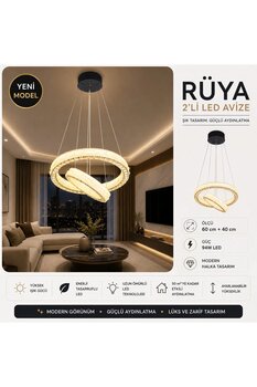 ATIK RÜYA 2’Lİ LED AVİZE (60 + 40 CM)