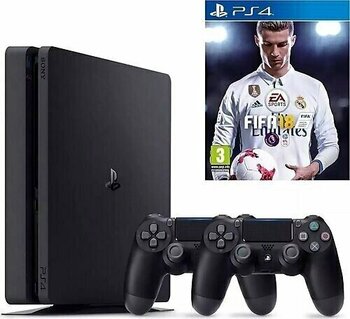 Sony Playstation 4 Slim 500 GB Siyah Oyun Konsolu + 2. Kol + EA SPORTS FIFA 18