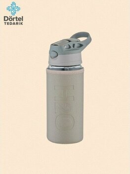 Tohana H2O Deri Kılıflı Pipetli Cam Matara 500 ml - Bej