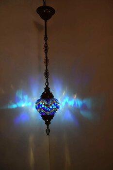 karlıkturistik Mozaik Lamba,tekli Sarkıt ,tavan Lambası Renkli , Otantik Aydınlatma , Mozaik Avize Model 13
