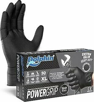Dolphin Powergrip Nitril Siyah 50 Adet İş Eldiveni