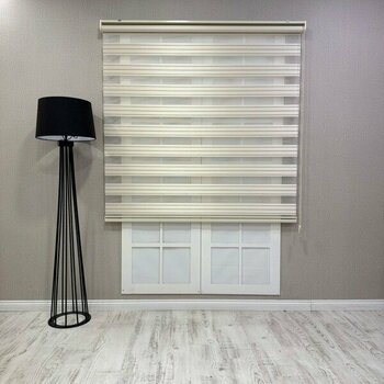 Donatti Perde Zebra Stor Perde Dar Plise Güneşlik Krem Çizgili - 70 x 200 cm