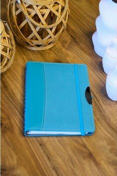 Locko Kişiye Özel Turkuaz 2026 Günlük Ajanda Vegan Deri Gizli Spiralli Kurumsal Hediyelik