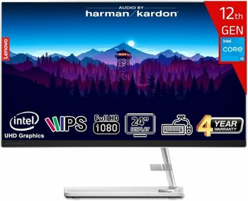 LENOVO Intel Core i5-12450H 16GB 512GB 23.8 FHD IPS FreeDos F0GH01HXTR Klavye+Mouse Beyaz All In One