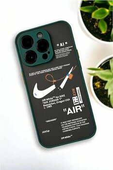 İphone 13 Pro Max Uyumlu Air Desenli Buzlu Şeffaf Lüx Telefon Kılıfı Haki İphone 13 Pro Max