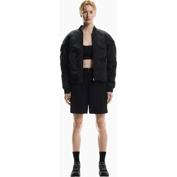 On Bomber Jacket Parlak Dokulu Regular Fit Ayarlanabilir Kadın Ceket - M - Siyah