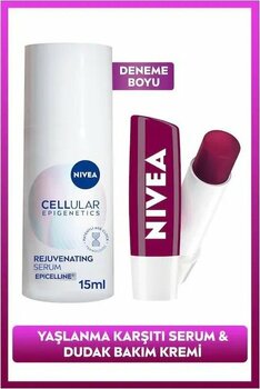 Nivea Böğürtlen Renkli Dudak Kremi + Cellular Epigenetics Rejuvenating Yaşlanma Karşıtı Cilt Serumu 15 Ml