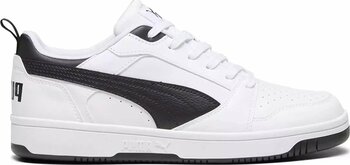 Puma Rebound v6 Low Beyaz-Siyah Bağcıklı Spor Ayakkabı