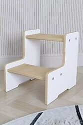 POFİTTO Çocuk Tabure İki Basamaklı Montessori Tabure 100 kg Taşıma Garantili