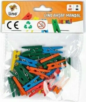 Lino Renkli Ahşap 30 Adet Ahşap Mandal