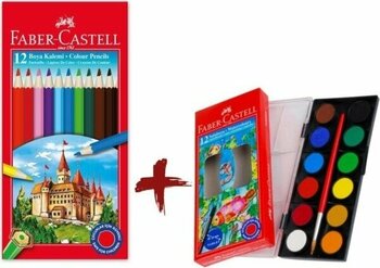 Faber-Castell  Faber -Castell Tam Boy Kuru Boya 12'li ve Küçük Boy Sulu Boya 12'li