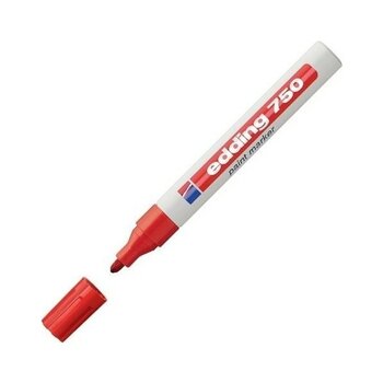 Edding 750 Markör Boya Dekor Kalemi 2-4 Mm Kırmızı Yuvarlak Uçlu (10 Lu Kutu) - Yok