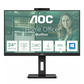 Aoc 23.8" Ips 24p3cw 4ms 75hz Hdm-Dp Usb-C Web Kamerali Pivot Kurumsal Monitör
