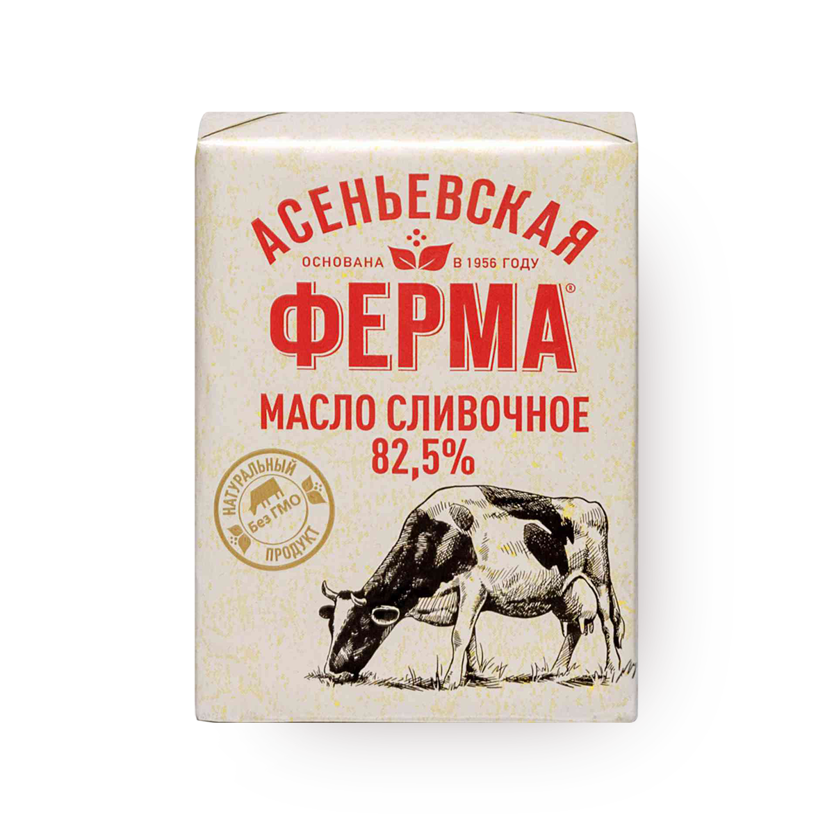Изображение товара Масло сладко-сливочное 82,5% «Асеньевская ферма» традиционное несолёное 180 г