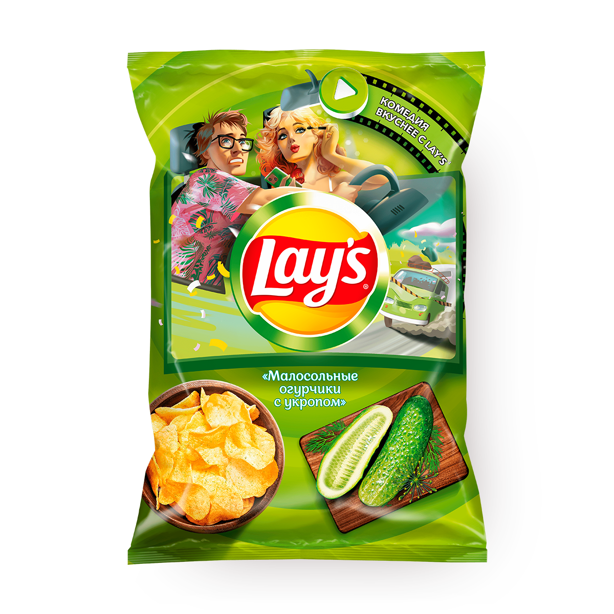 Изображение товара Чипсы Lays Малосольные огурчики укроп 225 г