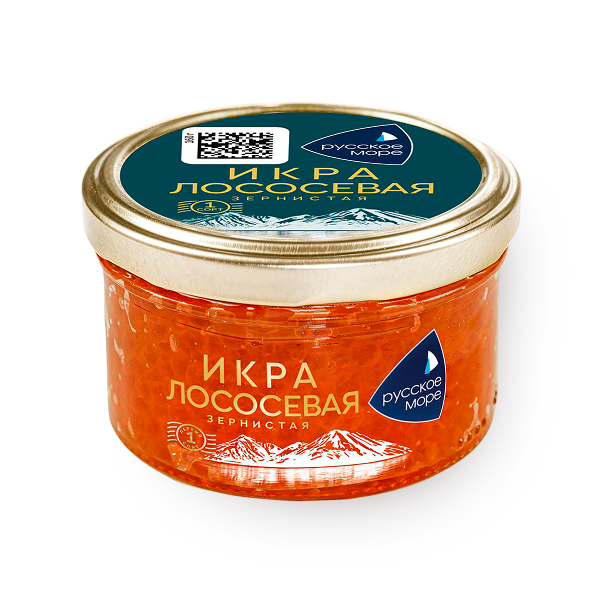 Изображение товара Икра лососевая горбуши «Русское море» зернистая 160 г