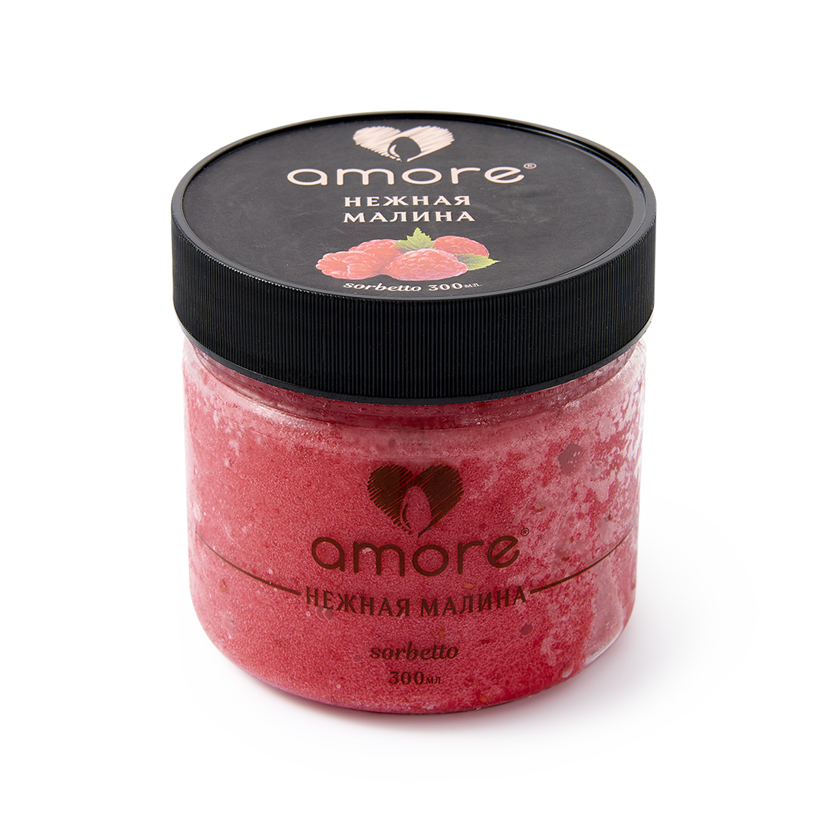 Изображение товара Мороженое сорбет Нежная малина Amore 300 мл