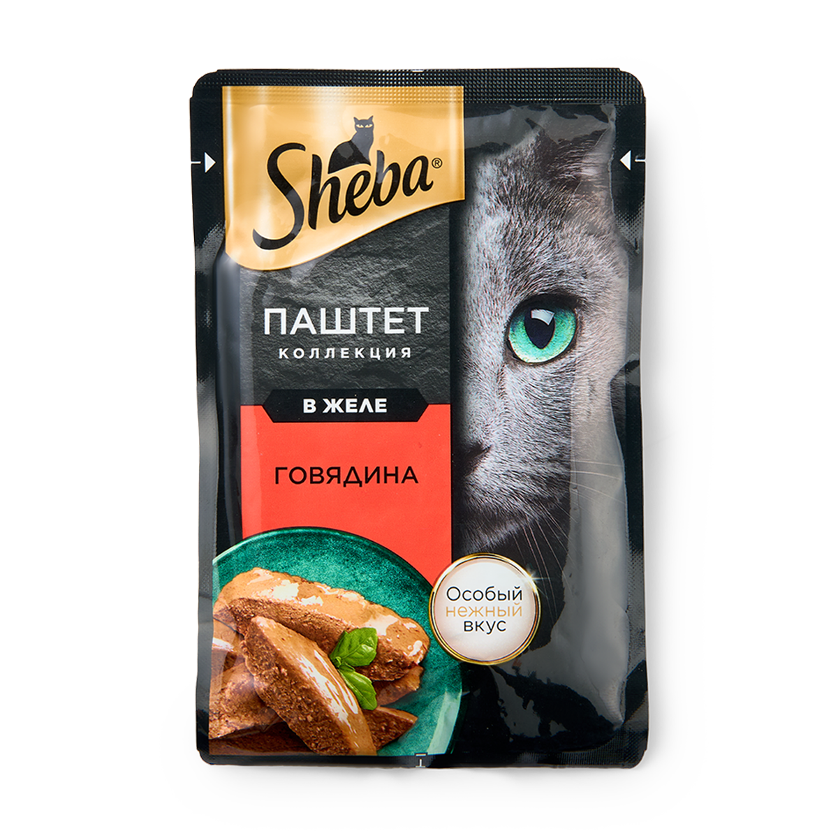 Изображение товара Влажный корм для кошек Sheba говядина паштет в желе 75 г