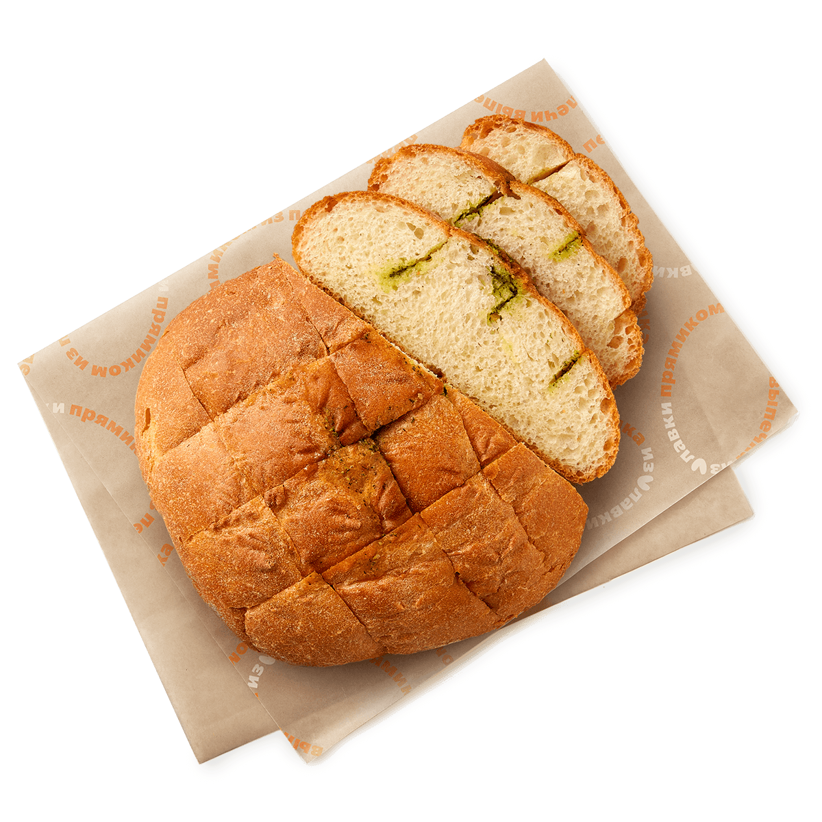 Изображение товара Хлеб пшеничный «Из Лавки» с чесночным маслом и зеленью 240 г