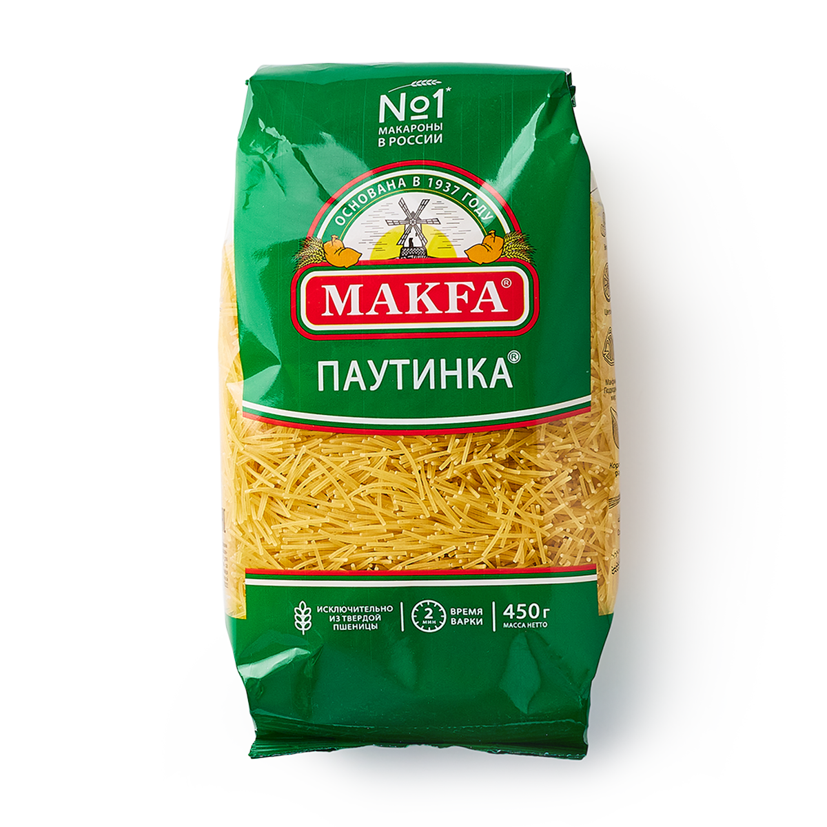Изображение товара Макароны Вермишель паутинка Makfa 450 г