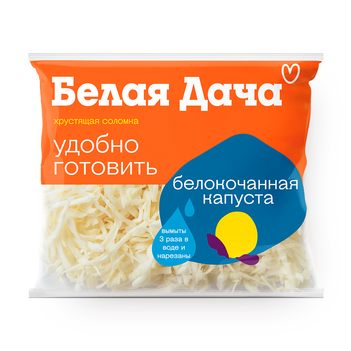 Изображение товара Капуста белокочанная резаная Белая Дача 200 г