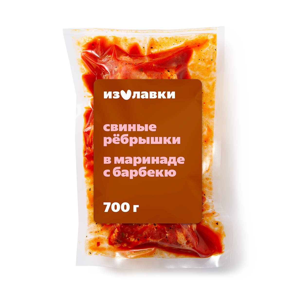 Изображение товара Рёбрышки свиные «Из Лавки» в маринаде барбекю 700 г