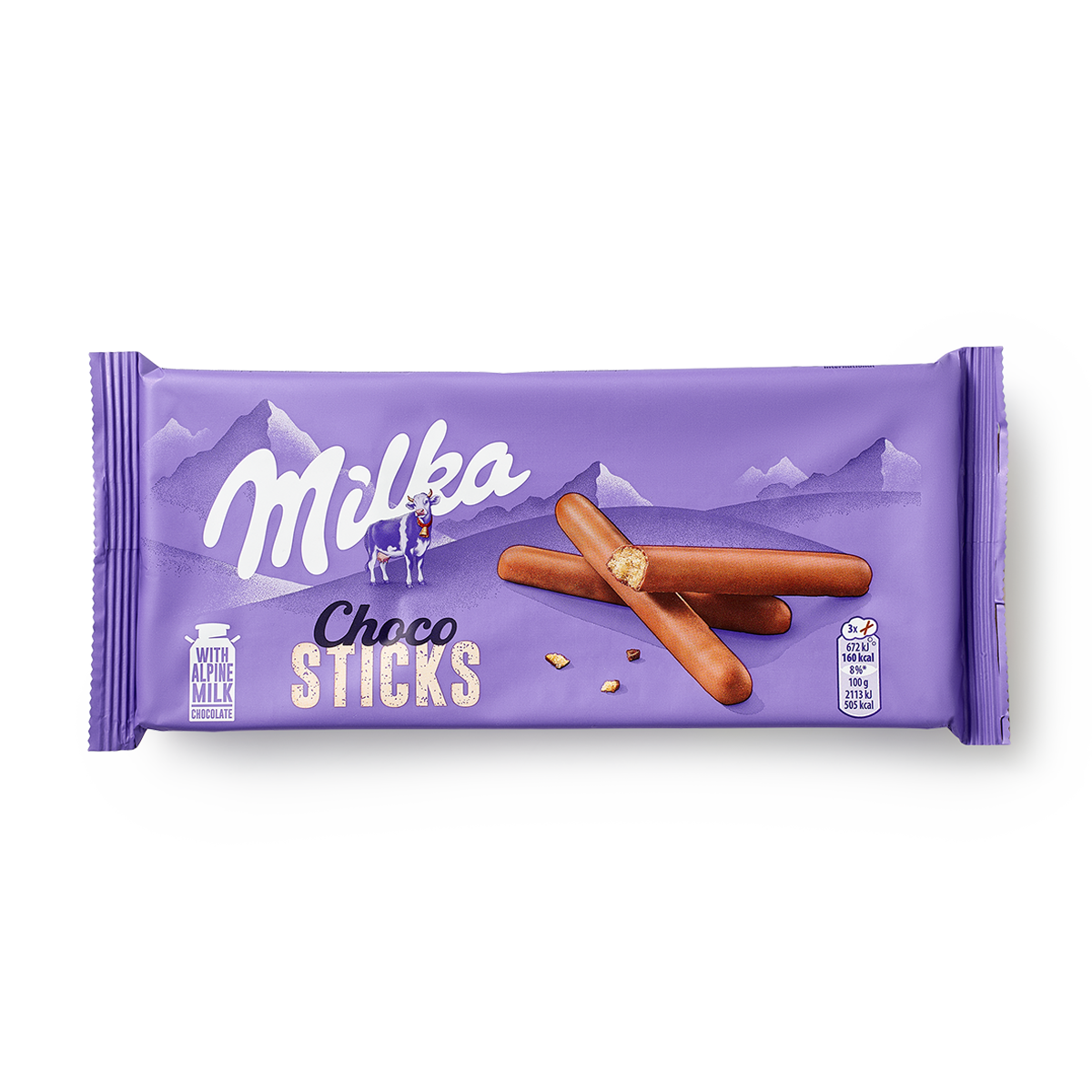 Изображение товара Печенье хрустящее Milka Choco Sticks в молочном шоколаде 112 г