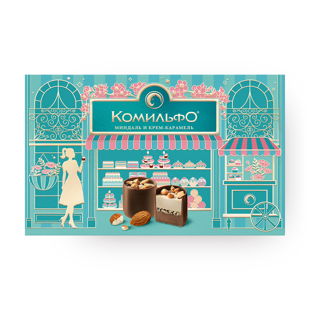 Изображение товара Конфеты шоколадные «Комильфо» миндаль и крем-карамель 116 г