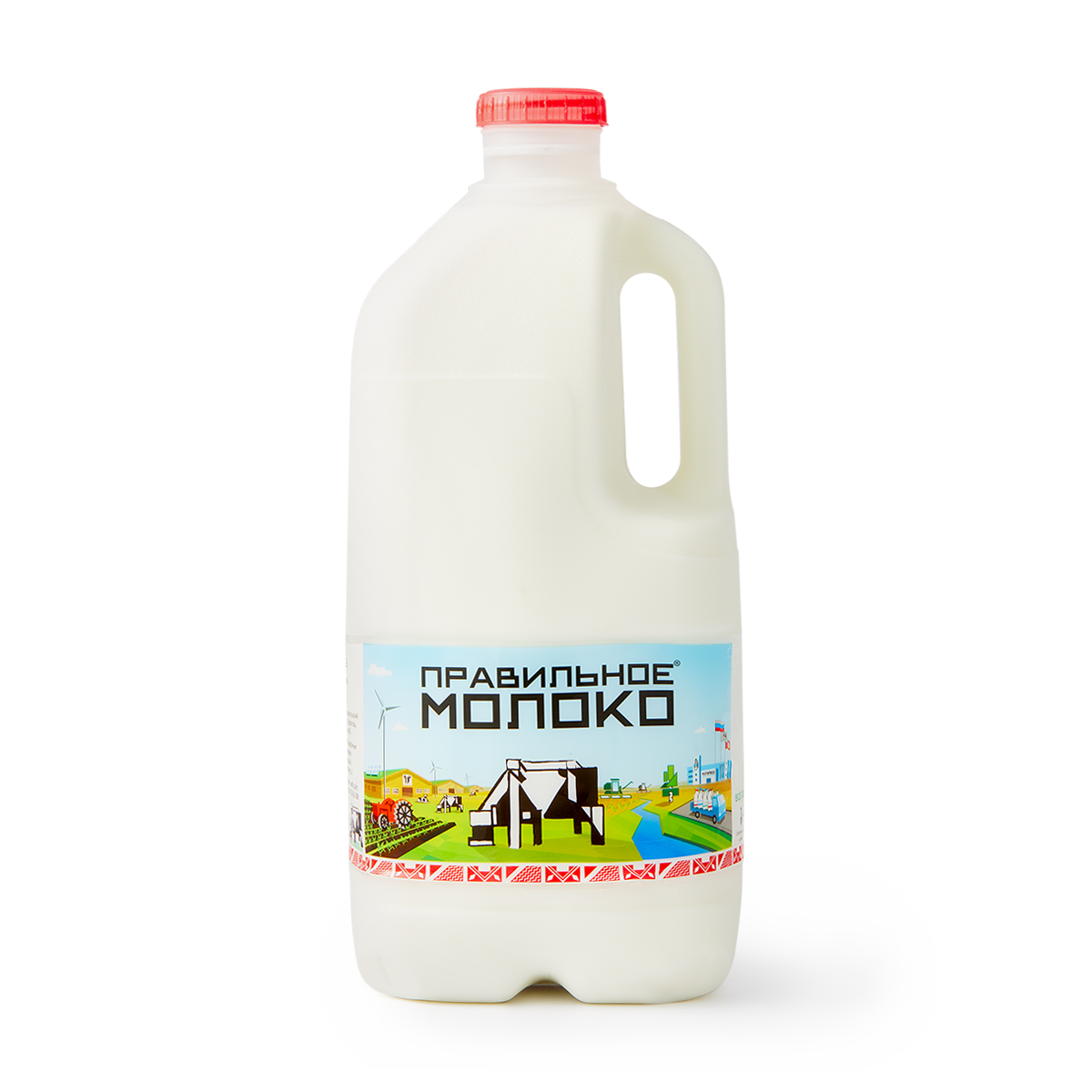 Изображение товара Молоко 3,2-4,0% «Правильное молоко» пастеризованное 2 л