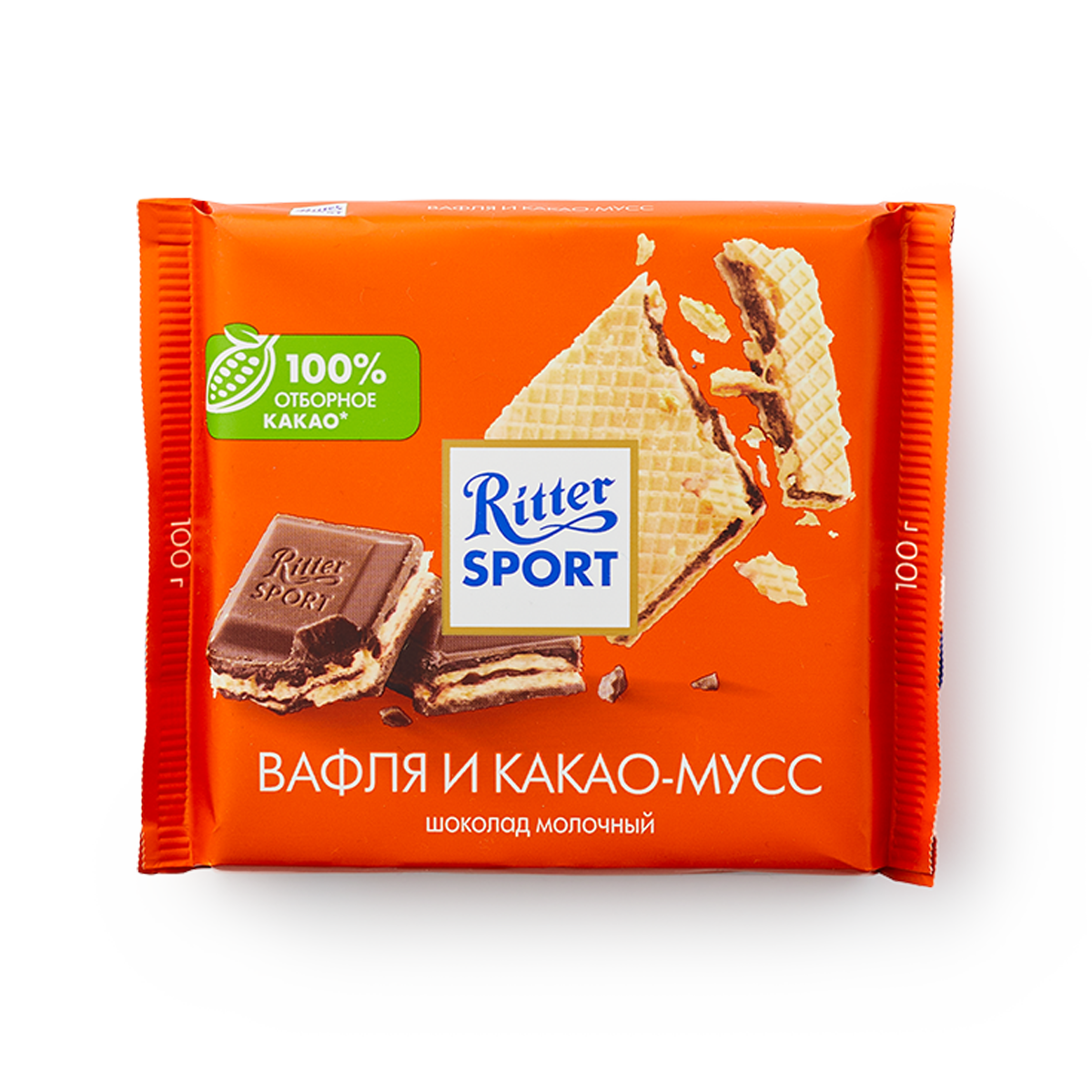 Изображение товара Шоколад молочный Ritter Sport вафля и какао-мусс 100 г