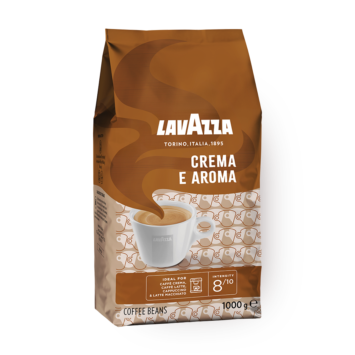 Изображение товара Кофе в зёрнах Lavazza Crema e Aroma 1 кг — смесь арабики и робусты, средняя обжарка
