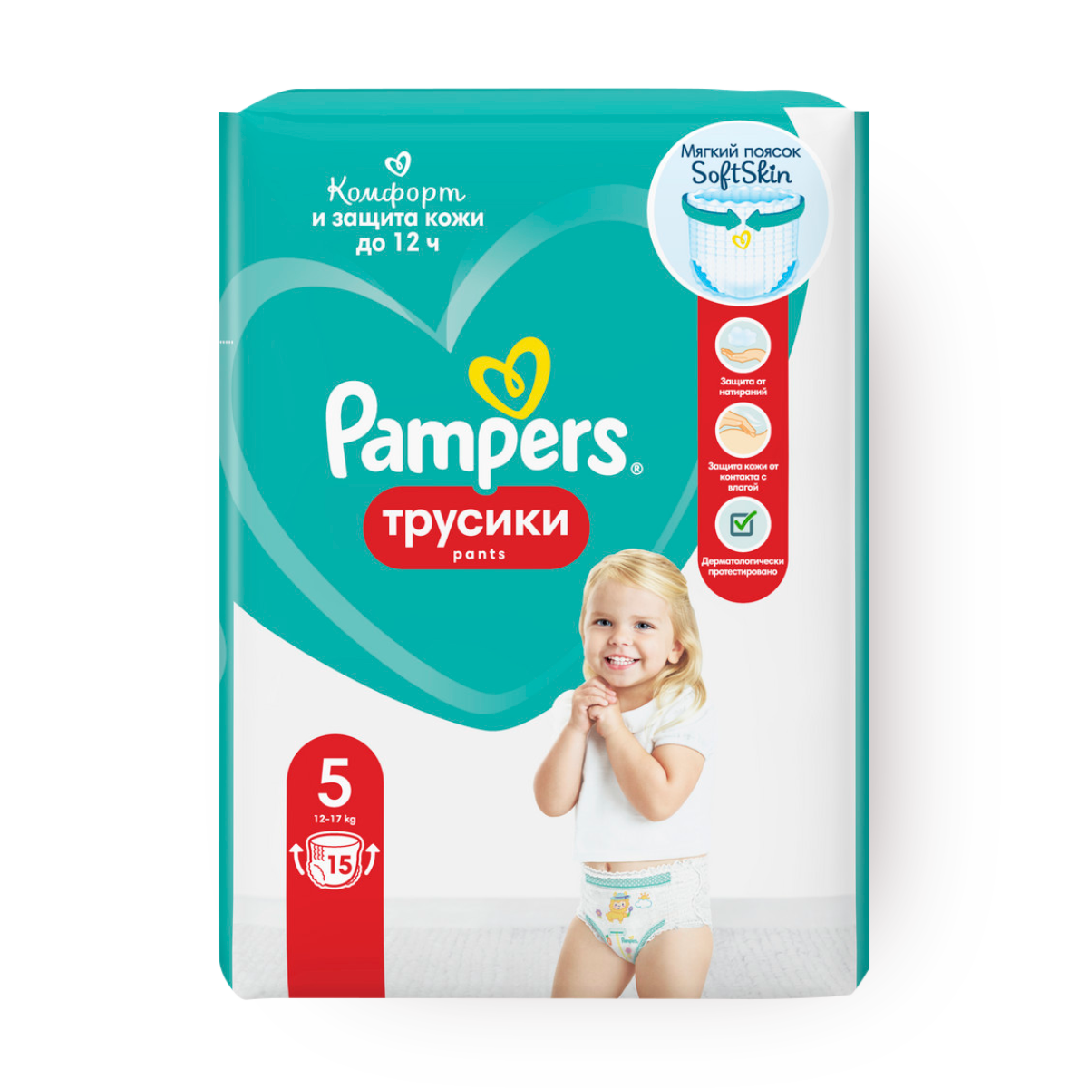 Изображение товара Подгузники-трусики Pampers Pants (12-17 кг) размер 5 15 шт.