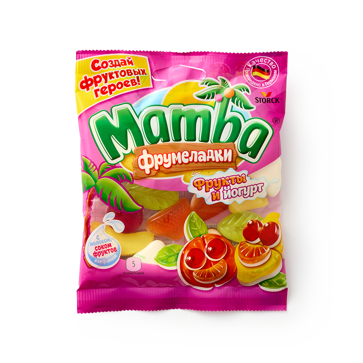 Изображение товара Мармелад жевательный Фрумеладки Mamba фрукты и йогурт 72 г