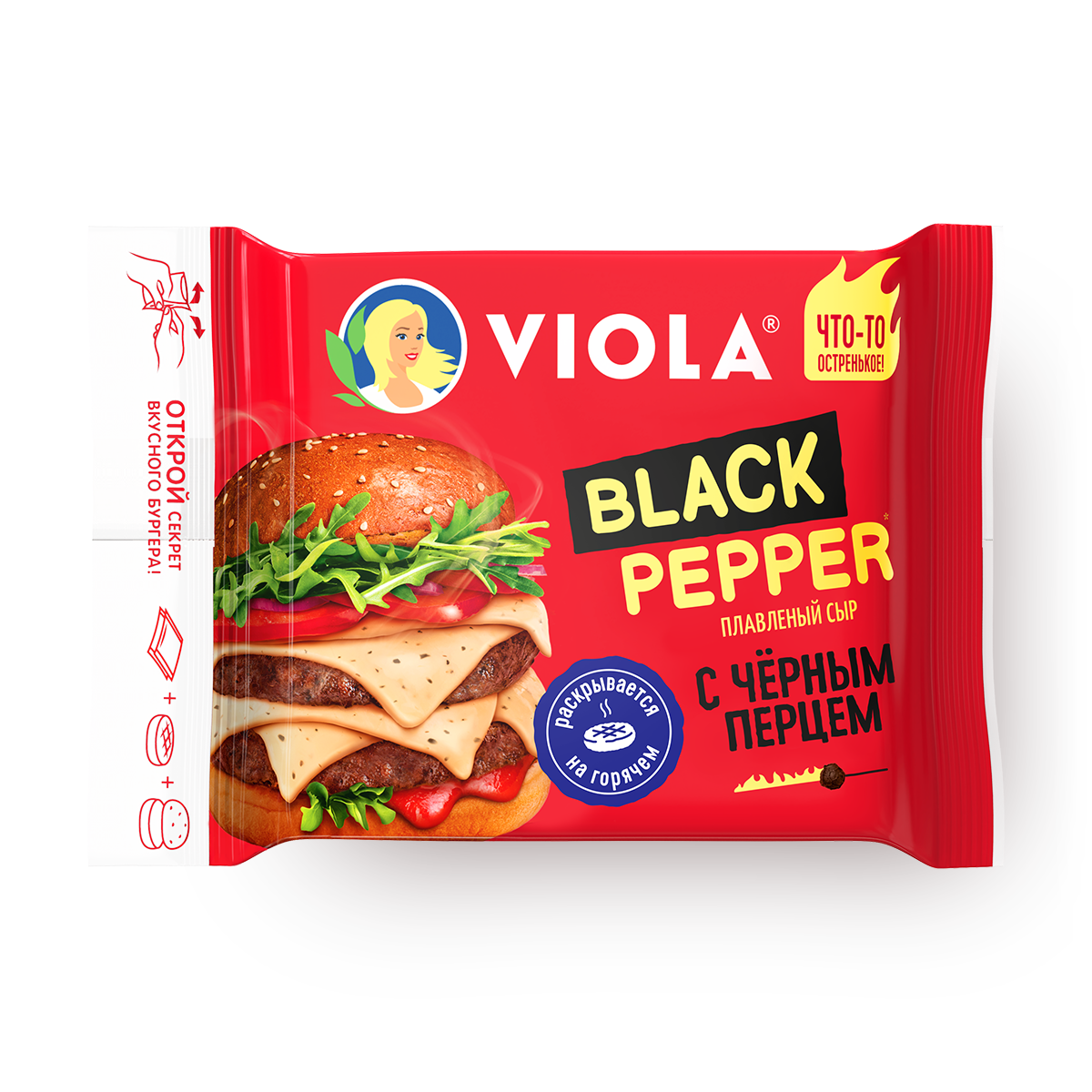 Изображение товара Сыр плавленый Viola Black Pepper с чёрным перцем 45% 140 г