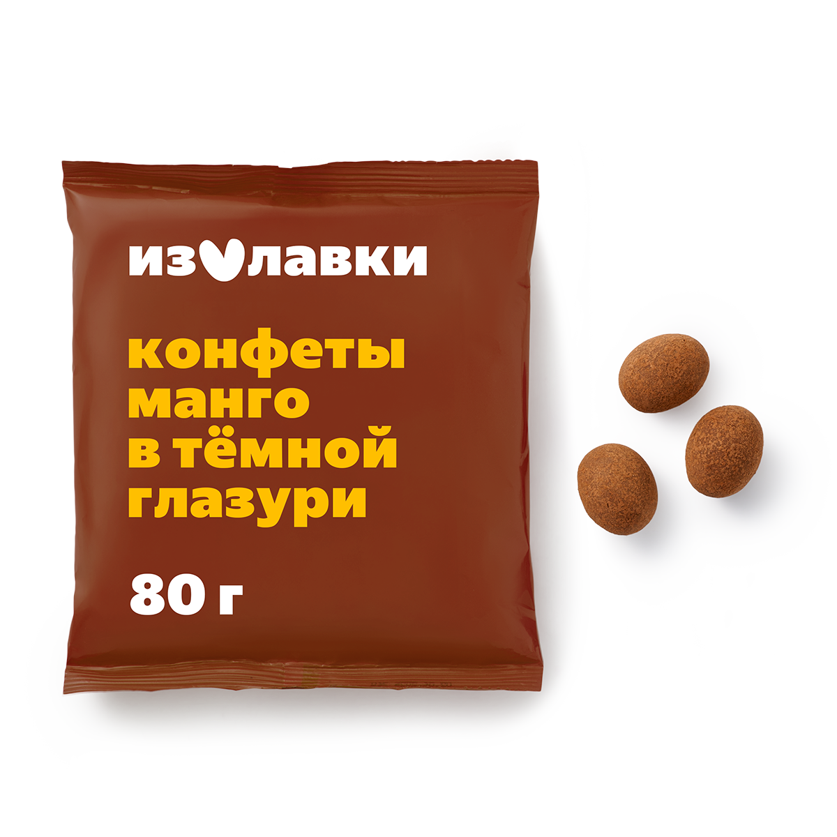 Изображение товара Конфеты глазированные манго-шарики «Из Лавки» в тёмной глазури 80 г