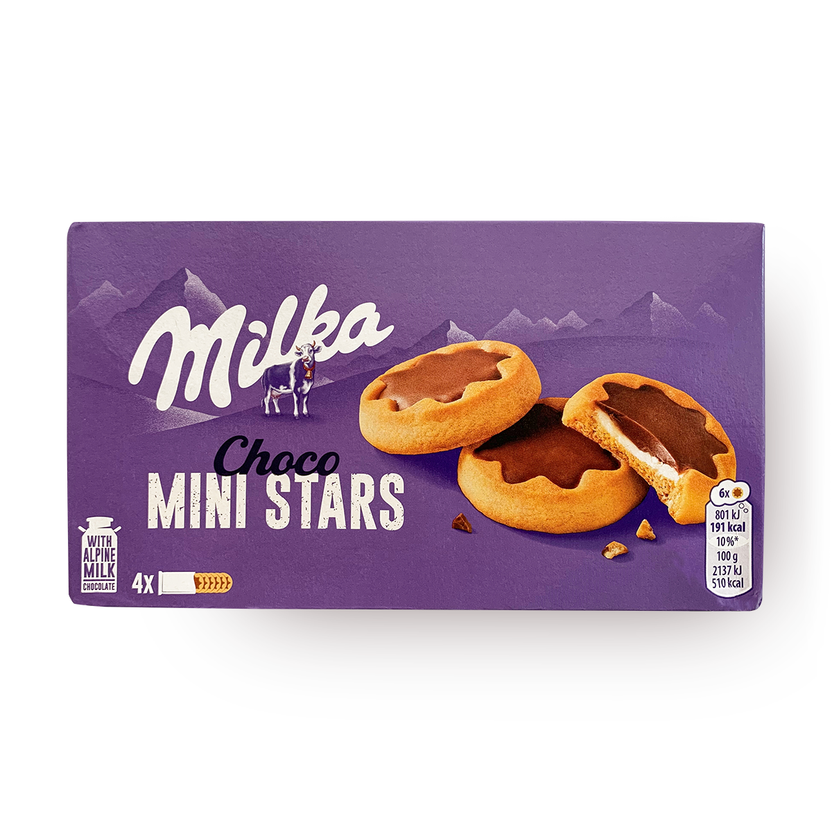 Изображение товара Печенье Milka Choco Mini Stars с молочной начинкой 150 г