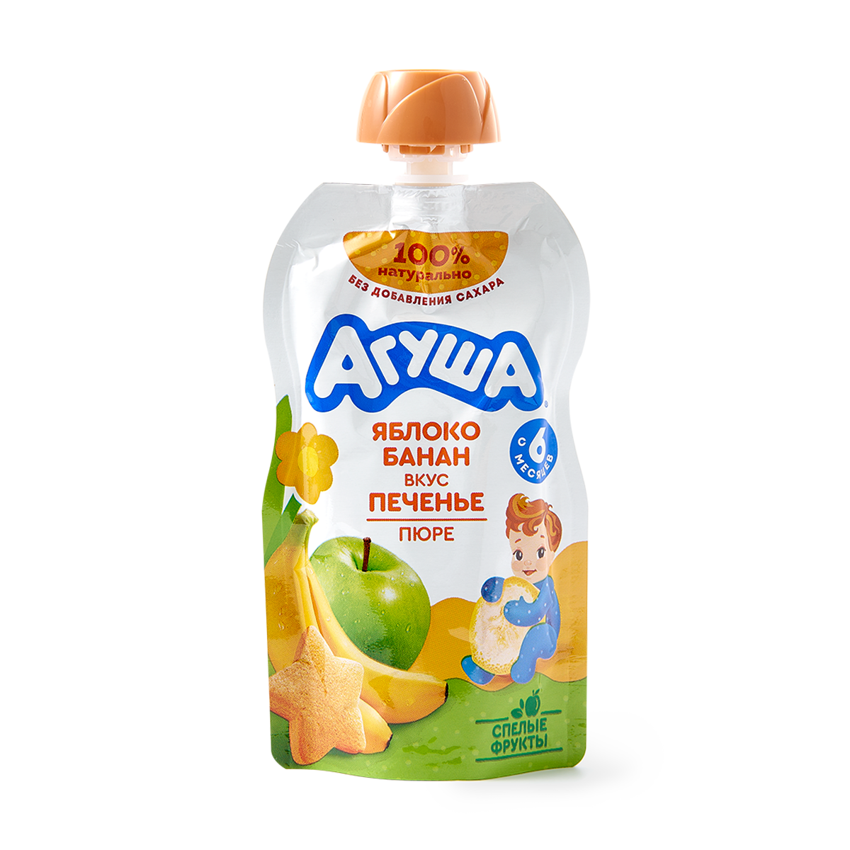 Изображение товара Пюре «Агуша» яблоко-банан вкус печенье с 6 месяцев 90 г