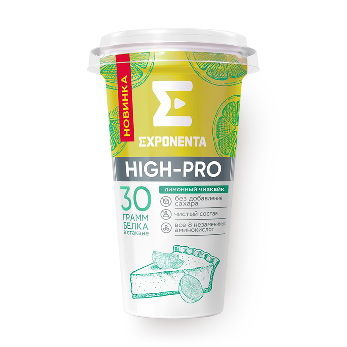 Изображение товара Напиток кисломолочный Exponenta High-Pro лимонный чизкейк 250 г