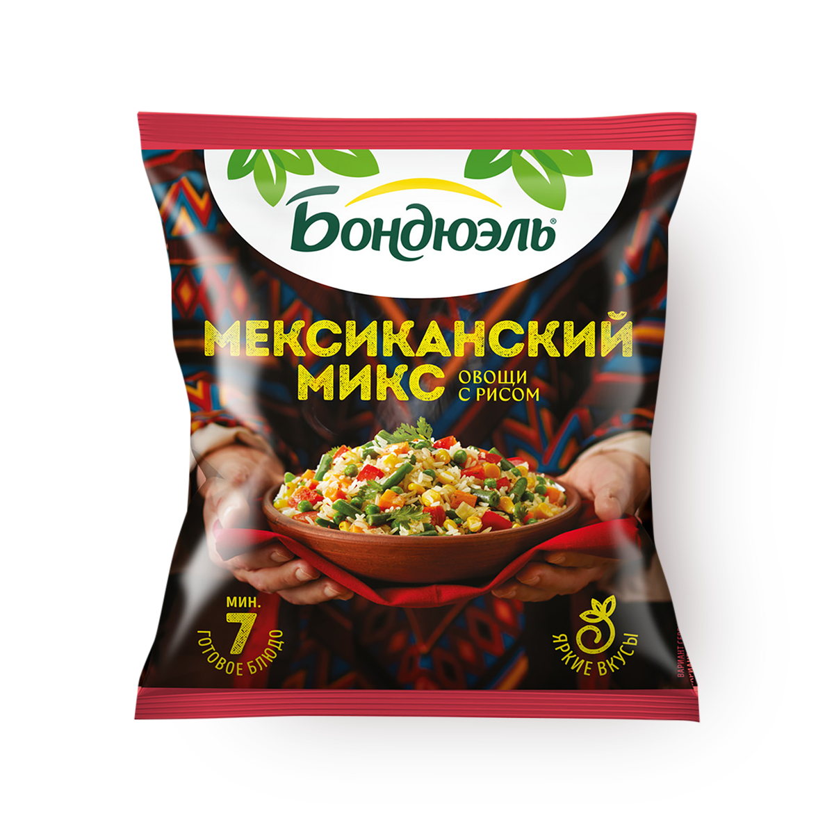 Изображение товара Смесь Мексиканский микс «Бондюэль» овощи с рисом замороженная 400 г