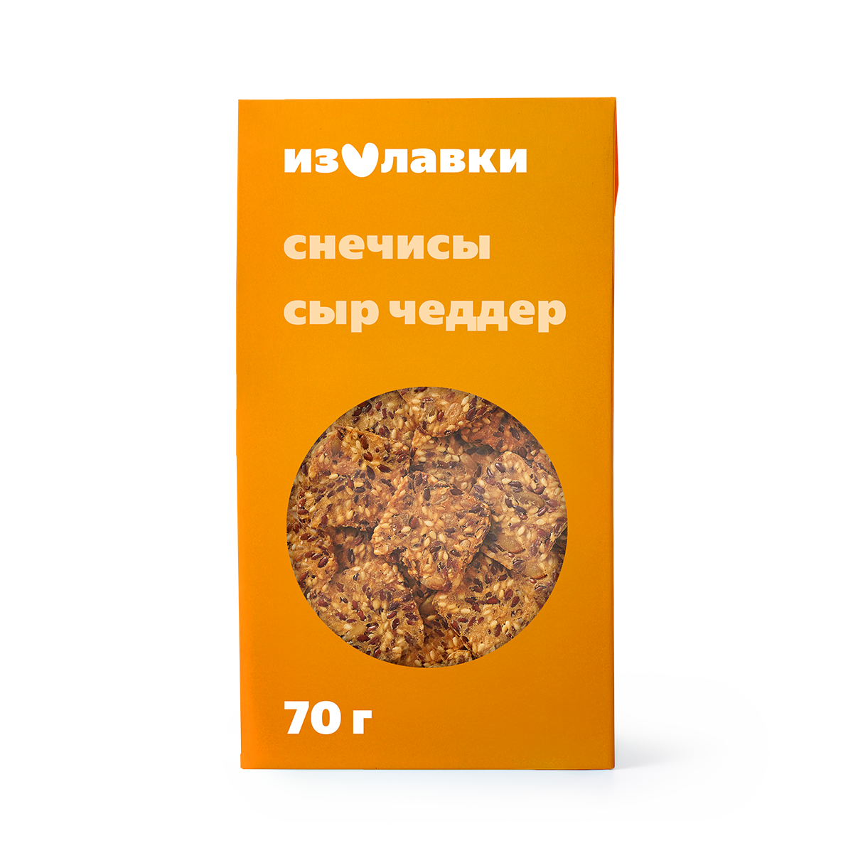 Изображение товара Снеки-хлебцы снечисы «Из Лавки» со вкусом сыра Чеддер без добавления сахара и без глютена 70 г